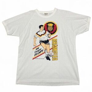 Vintage 1992 Germany league champs bramalea graphic white Tshirt